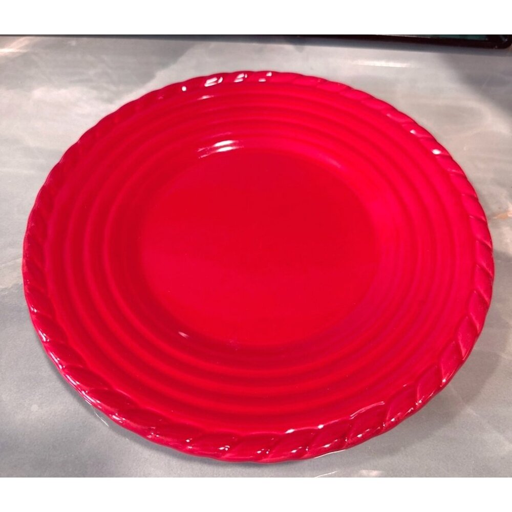 Red Artimino Tuscan Countryside RED Stoneware Plate Set